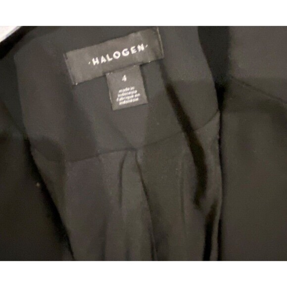 Halogen Stretch One Button Blazer Women's Size 4 Black Career Wear - Picture 5 of 6